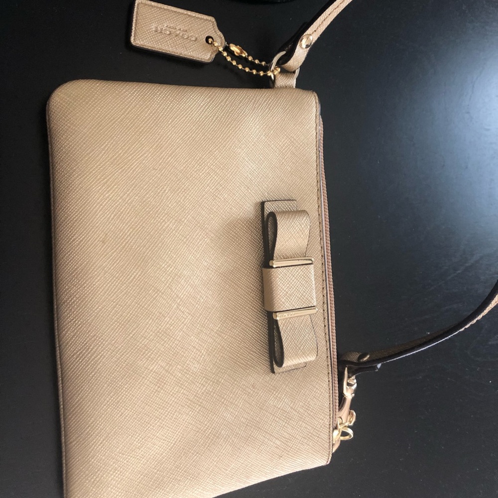Small Gold Coach Wristlet